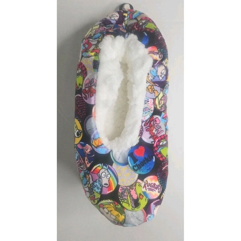 Nickelodeon Rugrats‎ Hey Arnold Ren Stimpy Fuzzy Babba Slipper Socks S/M NWT